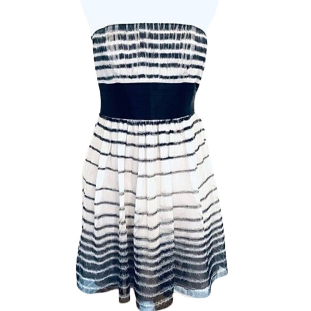 NWT BCBGMAXAZRIA Black and Gray Tulle Lined mini Dress – Size 2 -  Strapless